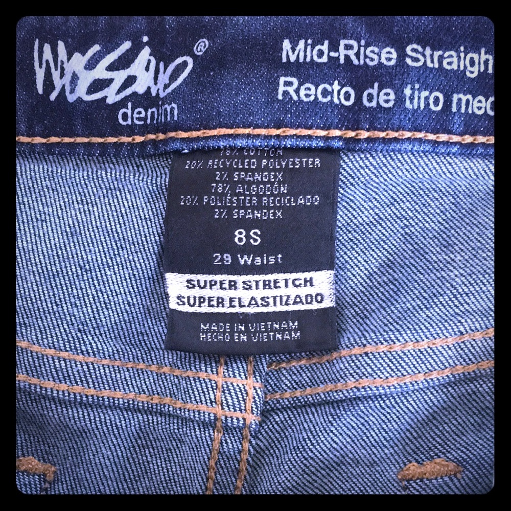 Mid-Rise Straight Denim Jeans
